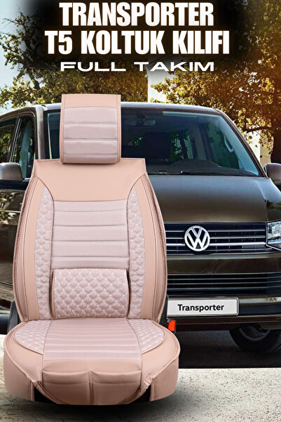 PlusOto T5 Transporter Uyumlu Premium Serisi Deri Ortopedik Oto Koltuk Kılıfı...