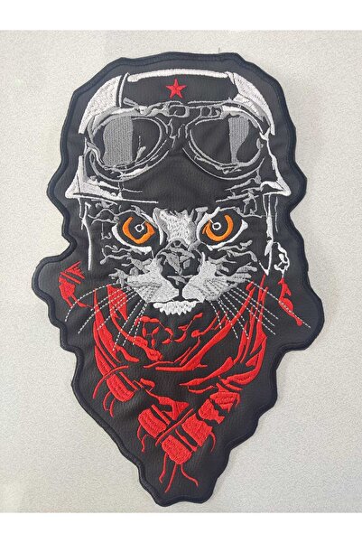 Dein DasLeder Kedi Stil Motorcu Sırt Patch 30 cm