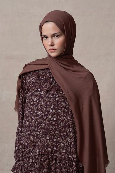 Qef Coffee Color Modal Shawl