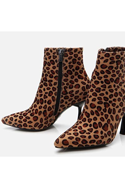 Yaya by Hotiç Leopar Desenli Kadın Topuklu Bot