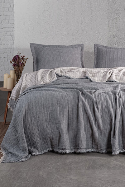 Unica Efekt Yatak Örtüsü Seti Gri - 3 Parça