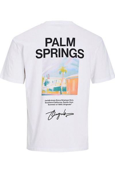 Jack & Jones JACK&JONES JORARUBA ΤΟΠΟΓΡΑΦΙΚΟ TEE SS CREW NECK12255525 ΛΕΥΚΟ