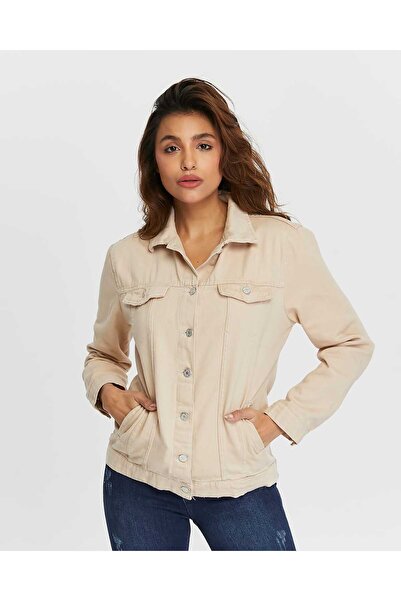 SHEVEGA Women Beige Boyfriend Long Linen Jacket