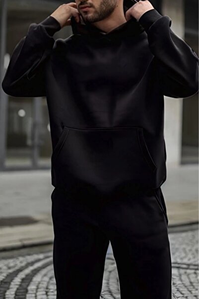 kam's Ανδρικό σετ φόρμας Jogger με φαρδιά βαμβακερή εσωτερική κουκούλα