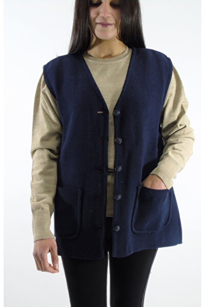 Sementa Collar Buttoned V-Neck Pocket Vest