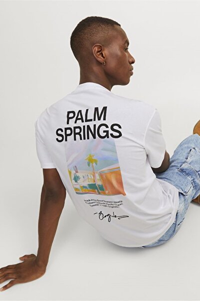 Jack & Jones JACK&JONES JORARUBA ΤΟΠΟΓΡΑΦΙΚΟ TEE SS CREW NECK12255525 ΛΕΥΚΟ