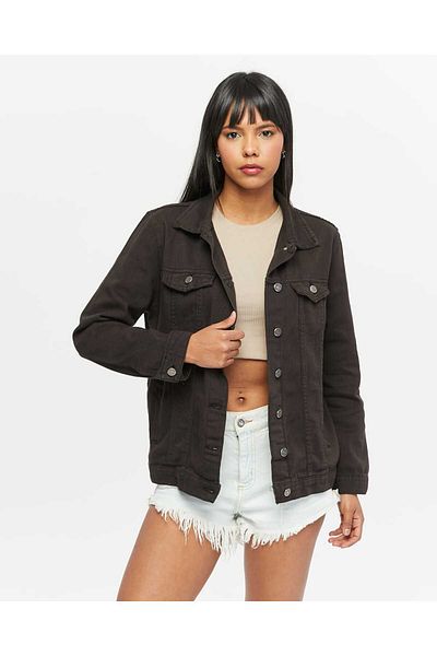 SHEVEGA Women's Smoked Boyfriend Long Linen Jacket
