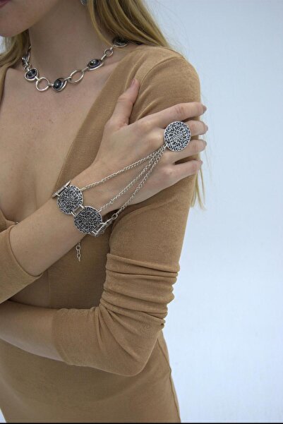 OneArjethnic Gümüş kaplama işlemeli şahmeran