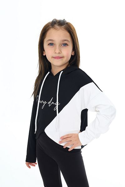 ANGELOS GIRLS Hanorac cu glugă crop pentru fete Px 9332.1