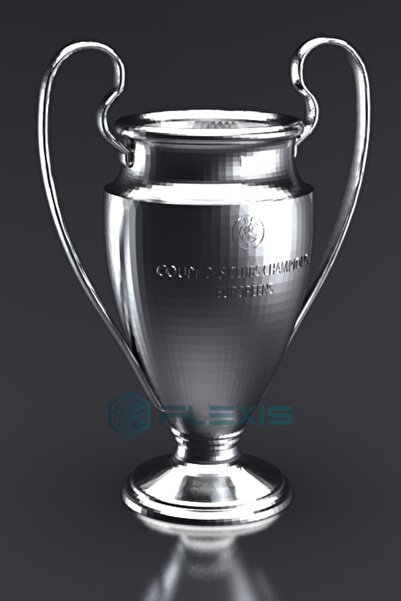 FLEXIS WE MAKE IT POSSIBLE FOR YOU UEFA ŞAMPİYONLAR LİGİ KUPASI KALİTELİ METALİK KAPLAMA 20 CM HEDİYELİK DEKORATİF KUPA