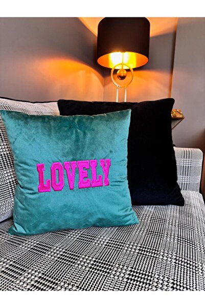 ref crea Green Embroidered Throw Pillow Cover - Lovely