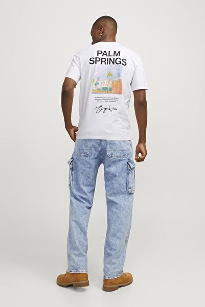 Jack & Jones JACK&JONES JORARUBA ΤΟΠΟΓΡΑΦΙΚΟ TEE SS CREW NECK12255525 ΛΕΥΚΟ