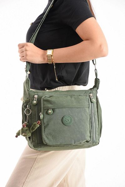571 Collections Çanta Crossbody Ultra-Light Multi-Pocket Shoulder Bag Green (Model: 571-6m)