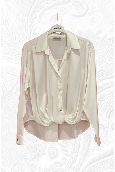 STEPS Knotted Front Satin Blouse