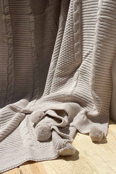 İpekçe Home Laura Pompom Knitwear Knee Blanket 130X170