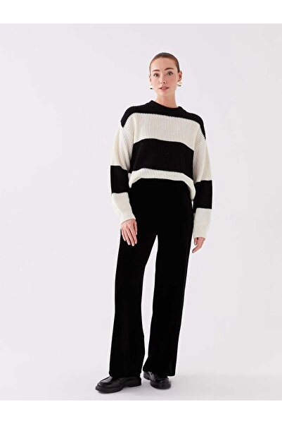 LC Waikiki LCWAIKIKI Basic Siyah Standart Fit Düz Geniş Paça Kadife Kadın Pantolon 67 Değerlendirme