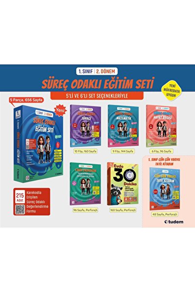 Tudem Yayınları Tudem 1.Sınıf 2. Dönem Set- Süreç Odaklı - Okumaya Geçiş- Maa...