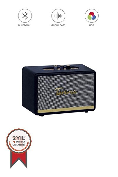 Torima Bluetooth Hoparlör Nostaljik Kablosuz Speaker D35 Siyah