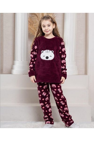 ROMEO LİFE Set de pijamale din lână de pluș de iarnă pentru fete 8063