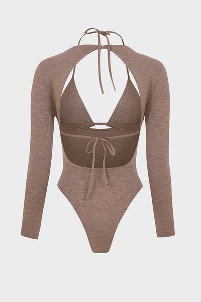 IAMNOTBASIC Brown Melange Jade Bodysuit