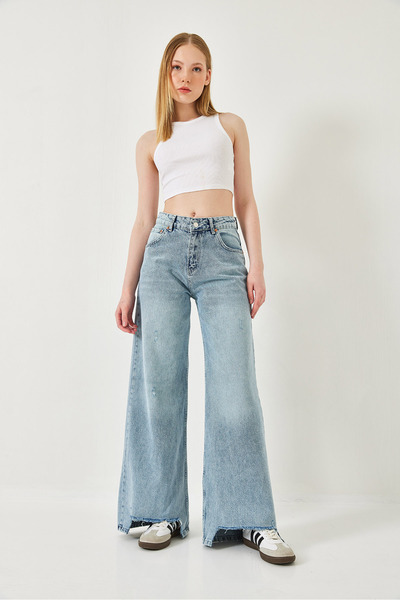 Bianco Lucci Kadın Paça Detaylı Mom Pantolon 5157 60261293