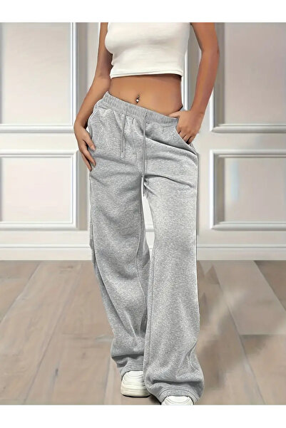 yx yustex sport Pantaloni de trening gri pentru femei, cu buzunare, versatili...