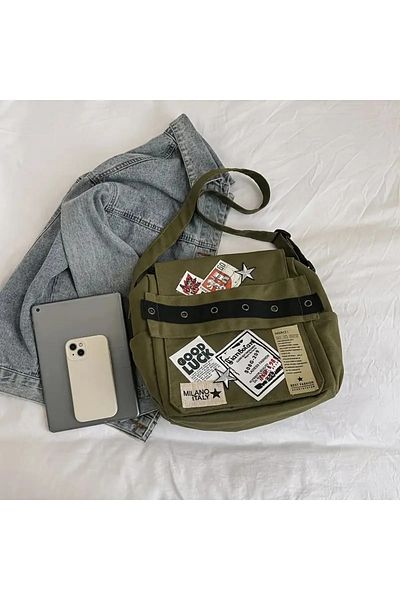 Gofeel Harajuku Y2K Patch Image Cross Shoulder Bag