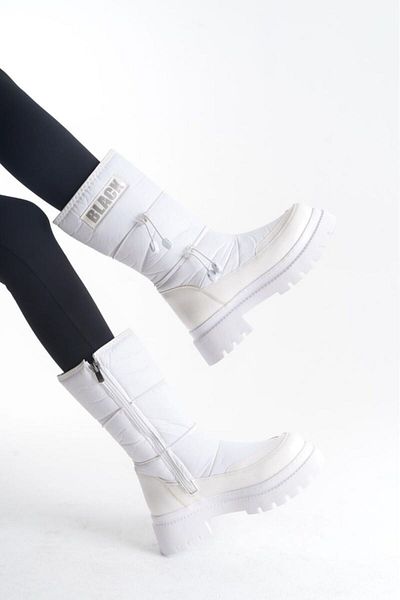 Demashoes Λευκό φερμουάρ Ευκολοφόρετο Αντιολισθητικό Παιδικό Μποτάκι Χιονιού