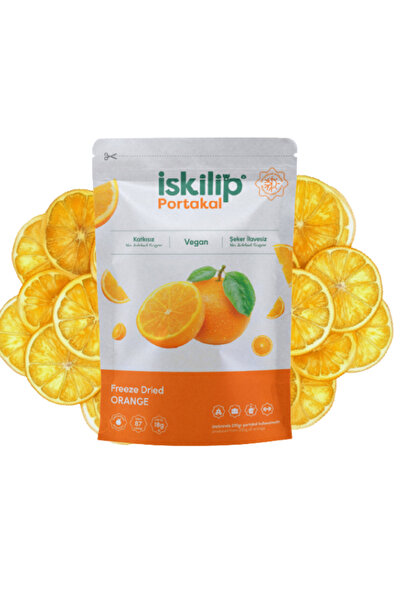 İSKİLİP برتقال مجفف من فريزي - 18 جرام من رقائق الفواكه المجففة بالبرتقال