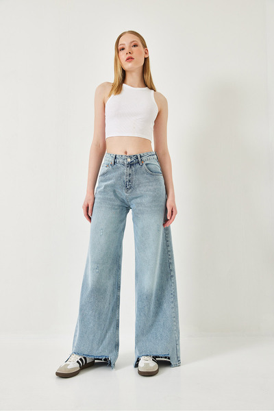 Bianco Lucci Kadın Paça Detaylı Mom Pantolon 5157 60261293