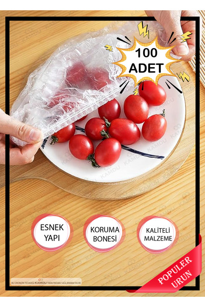 Genel Markalar Çok Amaçlı Bone 100 Adet, Tabak Bonesi, Gıda Bonesi, Tencere B...