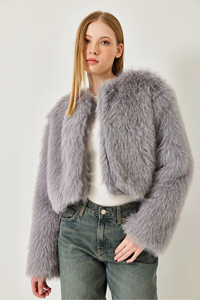 Bianco Lucci Palton căptușit cu blană artificială pentru femei 38119 60251968