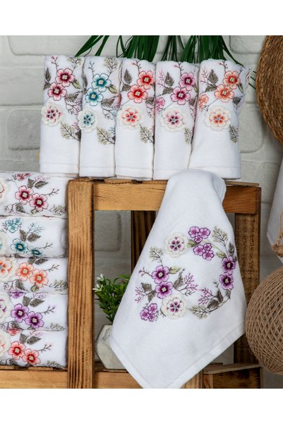 ÜNSAL Buldan Üretim Dowry Sıla Velvet 6-Piece Kitchen Towel I 30X50
