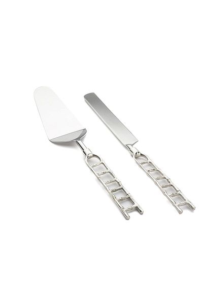 Mikasa Moor Lena Silver 2-Piece Cake Serving Set