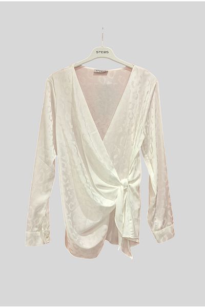 STEPS Self Leo Patterned Laced Satin Blouse