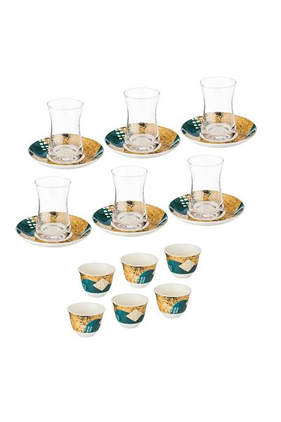 Dania 18 Piece Tea and Coffee Cup Set Classic Graphics