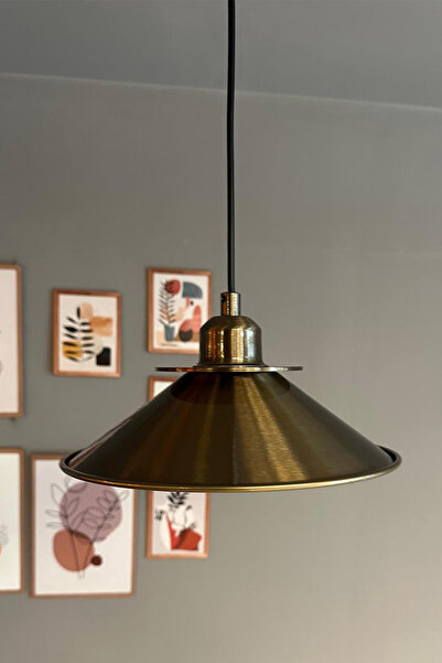 Bamyum Nantes Eskitme Rengi Yarım Lale Başlık Metal Sarkıt Avize Modern Restoran Salon Retro Sarkıt Model