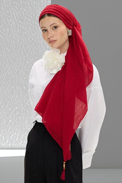 Starpink Şal de bumbac cu ciucuri de muselină Bürümcük - Starpnk