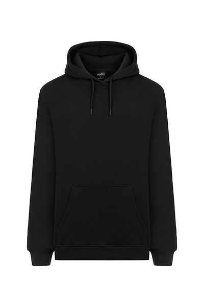 MYSPORT My Sport 5017 Men's Soft Hooded Organic Cotton Kangaroo Pocket Regular Black Sweatshirt