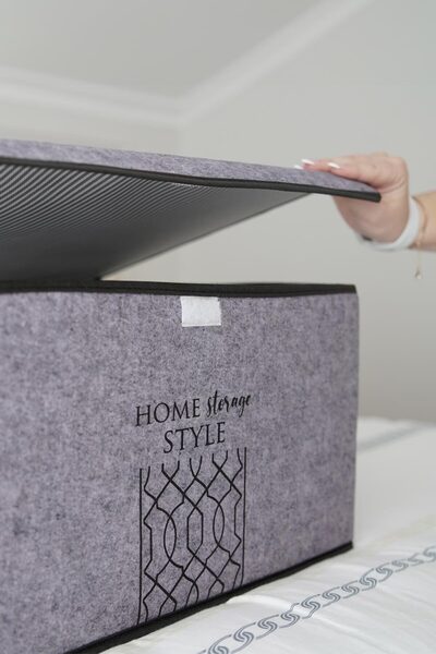 ALAS Maxi Box με τσόχινο καπάκι Γκρι 47x37x24 CM