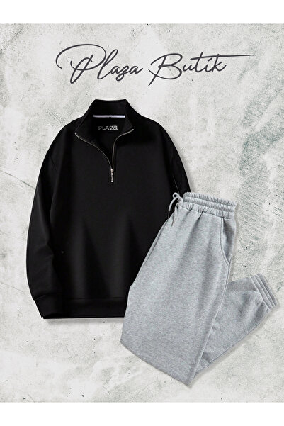 Plaza Butik Жіночий світшот з напівзастібкою та принтом «Левиця» Комплект спортивного одягу