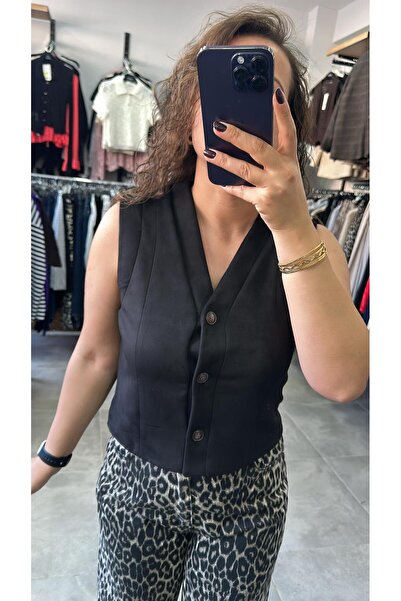 Tarz Noktası SİYAH NUBUK YELEK