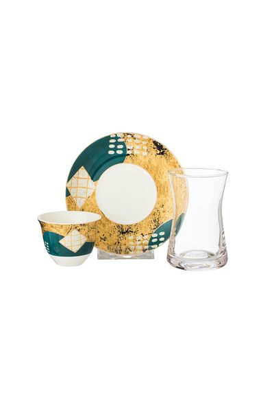 Dania 18 Piece Tea and Coffee Cup Set Classic Graphics