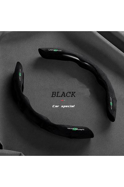 Black-LE-KSA 1 set Premium Breathable and Non-slip Suede Car Steering Wheel Cover For Audi Mercedes