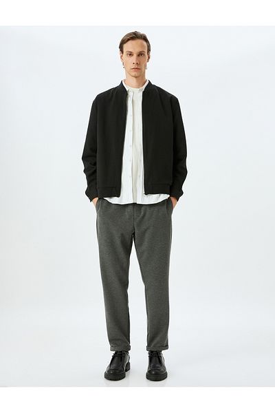 Koton Lace-Up Waist Trousers Pocket Detailed Folded Leg