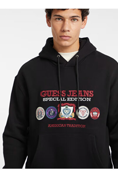 Guess Jeans Marka Logo Baskılı GJ HOOD REG SPEC EDITION SWEATSHIRT