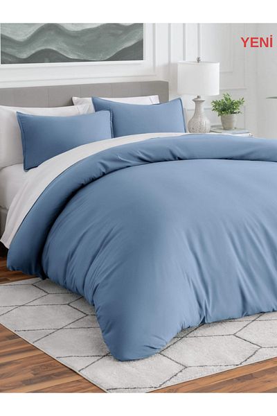 Sheri Home Husă de pilota dublă Sheri Blue - 200cm x 220cm, 100% bumbac