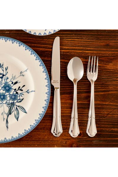 Bella Maison Torino 18 Piece Dessert Fork Spoon Knife Set Silver