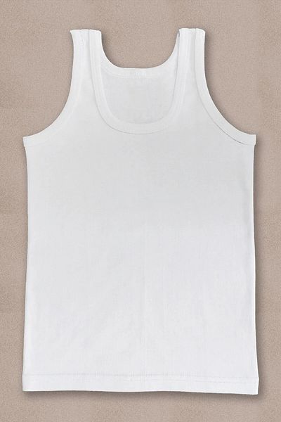 CUBBUX Boy's White Tank Top 6 Pieces