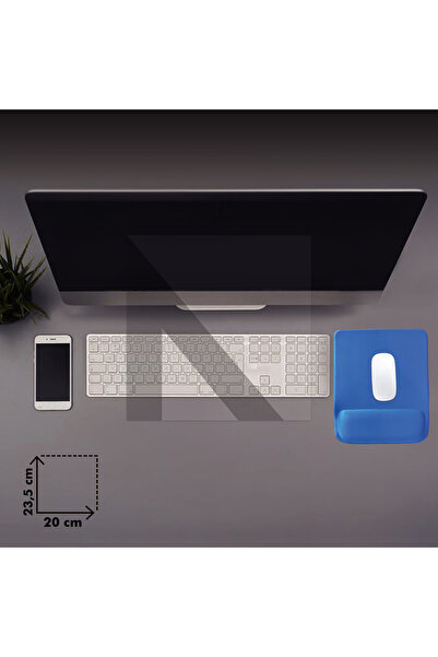 Active Team MP02 - Mavi Dörtgen Bilek Destekli Mouse Pad | Konfor, Kaymaz Taban, Ergonomik, Yumuşak, Ev,ofis